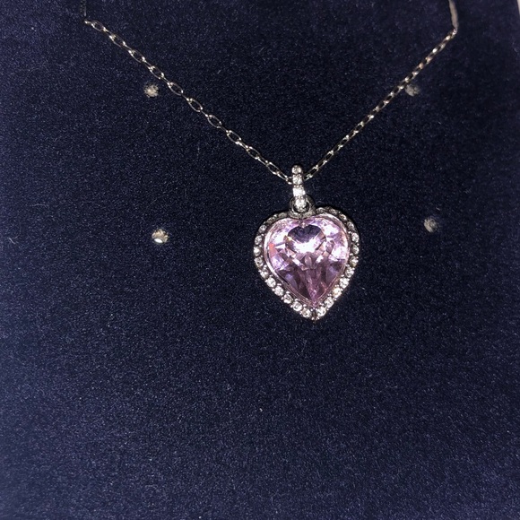 SWAROVSKI pink heart double sided pendant necklace - Picture 3 of 5